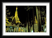 Night View of Illuminated Shwedagon, Myanmar Fine Art Print