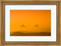 Pyramids at Giza, Khafre, Menkaure, Giza Plateau, Egypt Fine Art Print