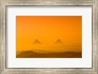 Pyramids at Giza, Khafre, Menkaure, Giza Plateau, Egypt Fine Art Print