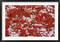 Red Chili Drying in the Midday Sun, Madagascar Fine Art Print