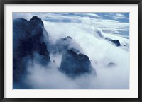 Mountain Peaks in Mist, Mt Huangshan (Yellow Mountain), China Fine Art Print