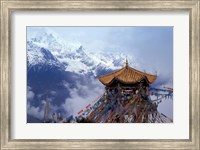 Praying Flags and Pavilion, Deqin, Lijiang Area, Yunnan Province, China Fine Art Print