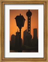 Oriental Pearl TV Tower and High Rises at Sunrise, Shanghai, China Fine Art Print