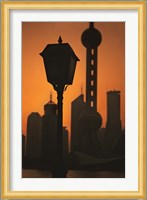 Oriental Pearl TV Tower and High Rises at Sunrise, Shanghai, China Fine Art Print