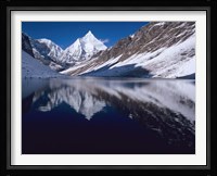 Mount Jichu Drake in Sophu lake, Jigme Dorji NP, Bhutan Fine Art Print