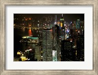 Skyscrapers of Victoria Harbor, Hong Kong, China Fine Art Print