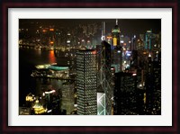 Skyscrapers of Victoria Harbor, Hong Kong, China Fine Art Print