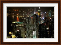 Skyscrapers of Victoria Harbor, Hong Kong, China Fine Art Print