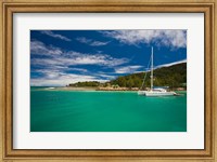 Seychelles, La Digue Island, La Passe waterfront Fine Art Print