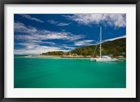 Seychelles, La Digue Island, La Passe waterfront Fine Art Print
