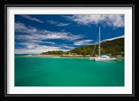 Seychelles, La Digue Island, La Passe waterfront Fine Art Print
