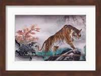 Tiger Painting on Outdoor Corridors, Zhongshan Park, Beijing, China Fine Art Print