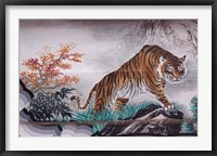 Tiger Painting on Outdoor Corridors, Zhongshan Park, Beijing, China Fine Art Print