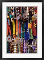 Souvenir necklaces at market in Luxor, Egypt Fine Art Print