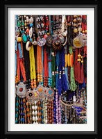 Souvenir necklaces at market in Luxor, Egypt Fine Art Print
