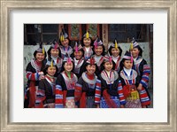 Tip-Top Miao Girls in Traditional Costume, China Fine Art Print