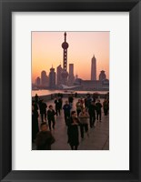 Tai-Chi on the Bund, Oriental Pearl TV Tower and High Rises, Shanghai, China Fine Art Print