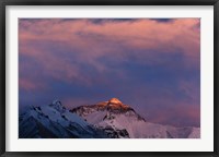 Sunset on Mt. Everest, Tibet, China Framed Print