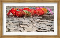 Umbrellas For Sale on the Streets of Jinan, Shandong Province, China Fine Art Print