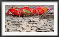 Umbrellas For Sale on the Streets of Jinan, Shandong Province, China Fine Art Print