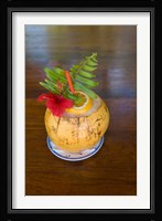 Tropical cocktail, Fregate Island, Seychelles, Africa Fine Art Print
