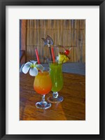 Tropical cocktails, Fregate Resort island, Seychelles Fine Art Print