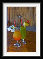 Tropical cocktails, Fregate Resort island, Seychelles Fine Art Print