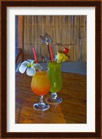 Tropical cocktails, Fregate Resort island, Seychelles Fine Art Print