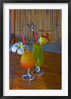 Tropical cocktails, Fregate Resort island, Seychelles Fine Art Print