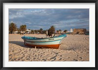 Tunisia, Hammamet, Kasbah Fort, Fishing boats Fine Art Print