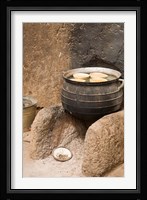 West Africa, Ghana, Nakpa. Pot on stove, mud dwelling Fine Art Print