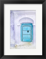 Traditional Moorish-styled Blue Door, Morocco Fine Art Print