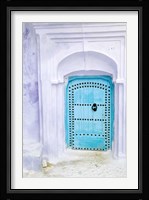 Traditional Moorish-styled Blue Door, Morocco Fine Art Print