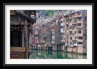 Traditional houses on Wuyang River, Zhenyuan, Guizhou, China Fine Art Print