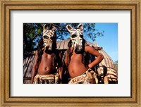 Zulu Zebra Masked Dancers, South Africa Fine Art Print