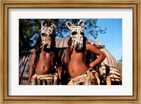 Zulu Zebra Masked Dancers, South Africa Fine Art Print
