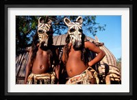 Zulu Zebra Masked Dancers, South Africa Fine Art Print