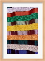 Colorful silk textiles, Fes, Morocco, Africa Fine Art Print
