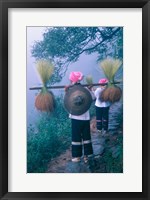 Zhuang Girls Carrying Hay, China Fine Art Print