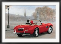 A Ride in Paris III Red Car Framed Print