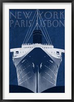 Passage Atlantique Blueprint Framed Print