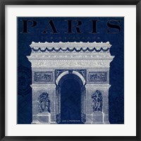 Blueprint Arc de Triomphe Framed Print