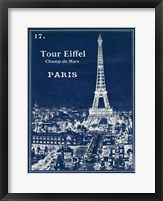 Blueprint Eiffel Tower Fine Art Print