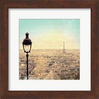 Eiffel Landscape Letter Blue I Fine Art Print