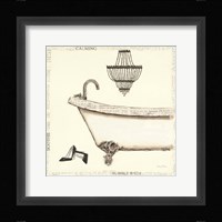 Floral Monotype I on Cream Framed Print