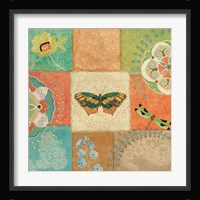 Folk Floral IV Center Butterfly Framed Print