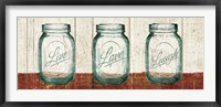 Flea Market Mason Jars Panel II Table Framed Print