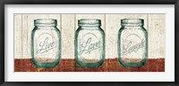 Flea Market Mason Jars Panel II Table Framed Print