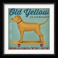 Golden Dog on Skateboard Framed Print