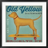 Golden Dog on Skateboard Framed Print